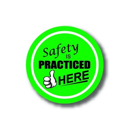 Ergomat 16in CIRCLE SIGNS - Safety is Practiced Here DSV-SIGN 256 #0518 -UEN